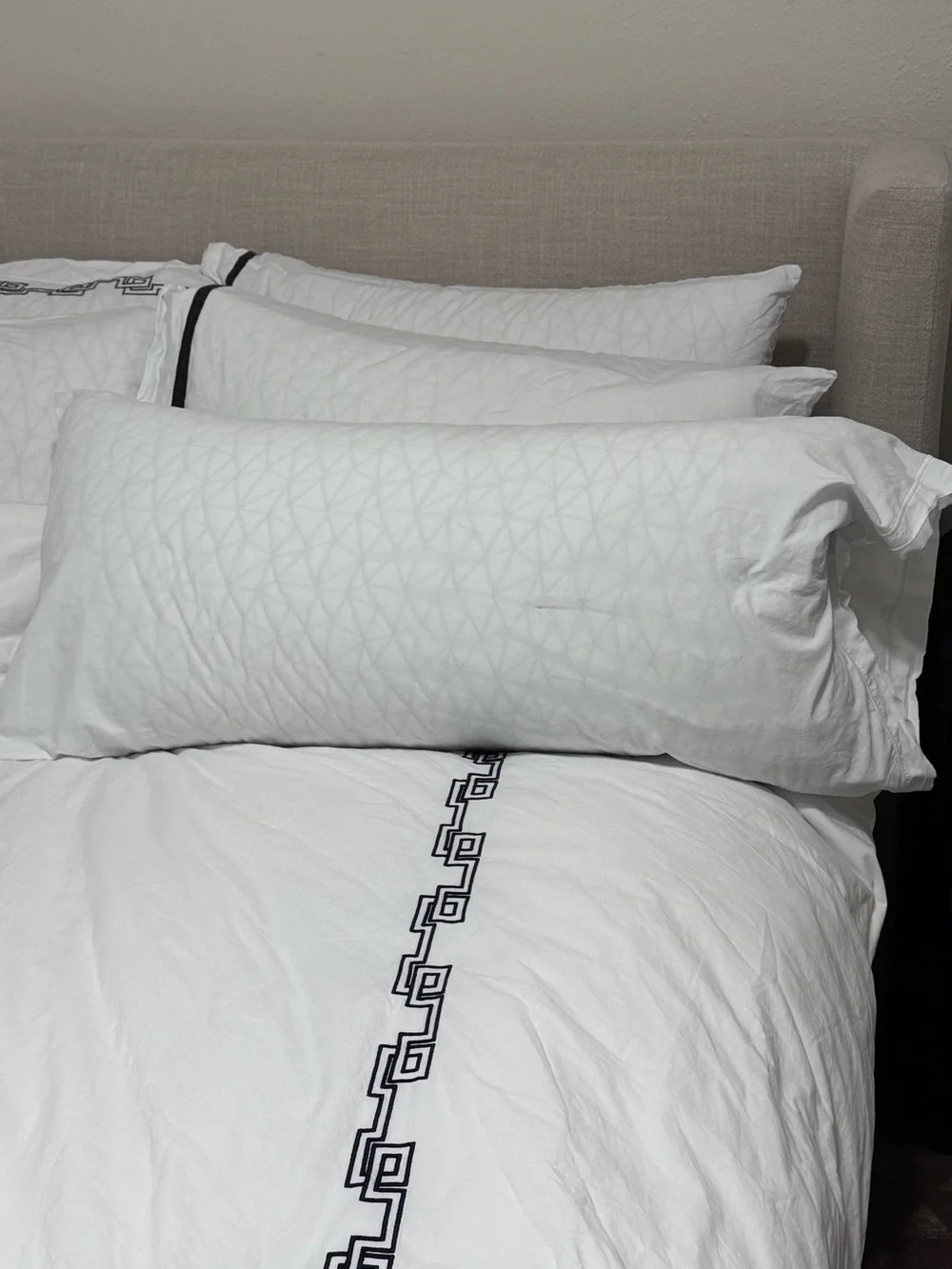 Frette One Bourdon White King Pillowcase Pair - Made in Portugal